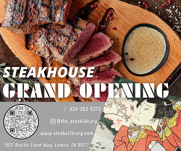 A Steakhouse THE STEAK LIBRARY Coming Soon in Lomita - JapanUp