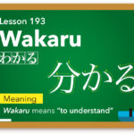 Wakaru(分かる) -“to understand” / Japanese Word