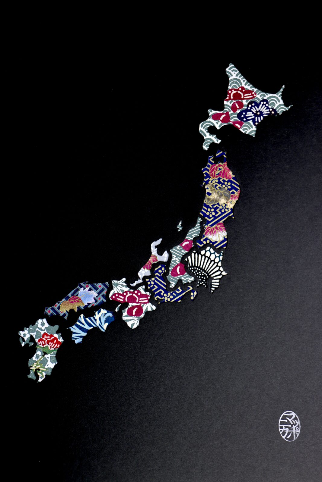 Mapponica art maps made from traditional Japanese paper