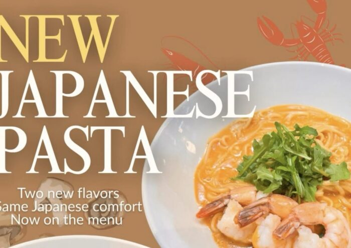 Japanese pasta in Los Angeles at Takagi Coffee: lobster bisque noodles and mushroom and bacon wafu noodles