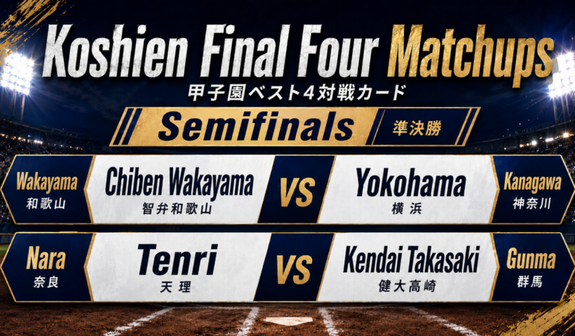 Koshien semifinals 2026 final four Yokohama Chiben Wakayama